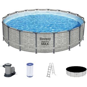 BESTWAY Steel Pro Max Piscine hors sol ronde effet pierre, 549 x 122 cm 5618Y