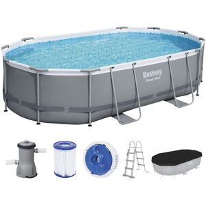 BESTWAY Power Steel Piscine hors sol ovale, 488 x 305 x 107 cm 56448 - Publicité