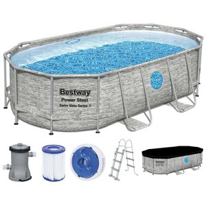 BESTWAY Power Steel Swim Vista Piscine hors sol ovale, 427 x 250 x 100 cm 56714