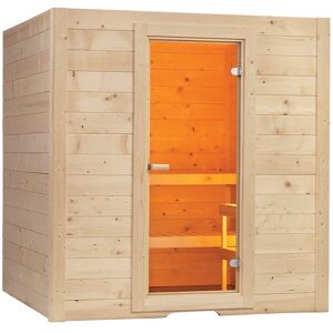 Sentiotec Sauna d’intérieur en bois d’épicéa et tilleul 4 places - Basic Medium - Publicité