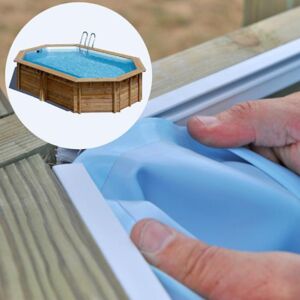 SwimExpert Liner compatible piscine Blooma Shala 365 x 548 H119 cm - bleu - 75/100ème - Publicité
