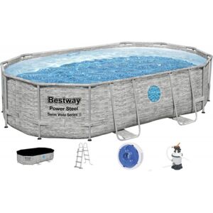 Piscine tubulaire Bestway ovale 4,88 x 3,05 x 1,07 m Power Steel Vista (Filtre a sable)