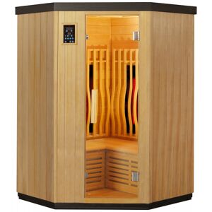 Sauna d'angle infrarouge chauffages carbone et full spectrum Vertical Black 2000W 2-3 places - SNÖ - Publicité