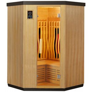 Sauna d'angle infrarouge chauffages carbone et full spectrum Vertical Black 2000W 2-3 places - SNÖ