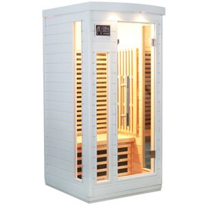 Sauna infrarouge blanc panneaux carbone 1500W 1 place - SNÖ