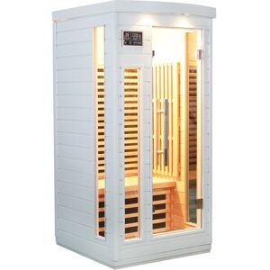 Sauna infrarouge blanc panneaux carbone 1500W 1 place - SNÖ - Publicité