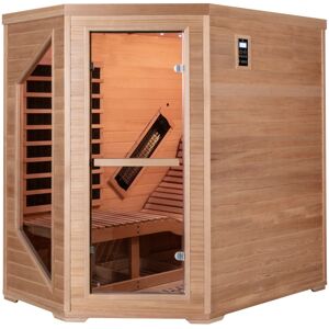 Sauna d'angle infrarouge LOUNGE 1 place panneaux carbone et céramique 2570W - Snö