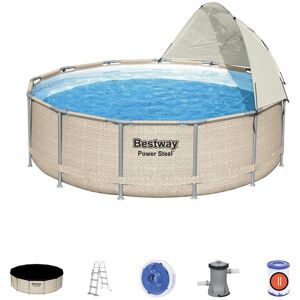 Bestway Piscine tubulaire ronde Power Steel Bestway - Ø 3,96 x H.1,07 m