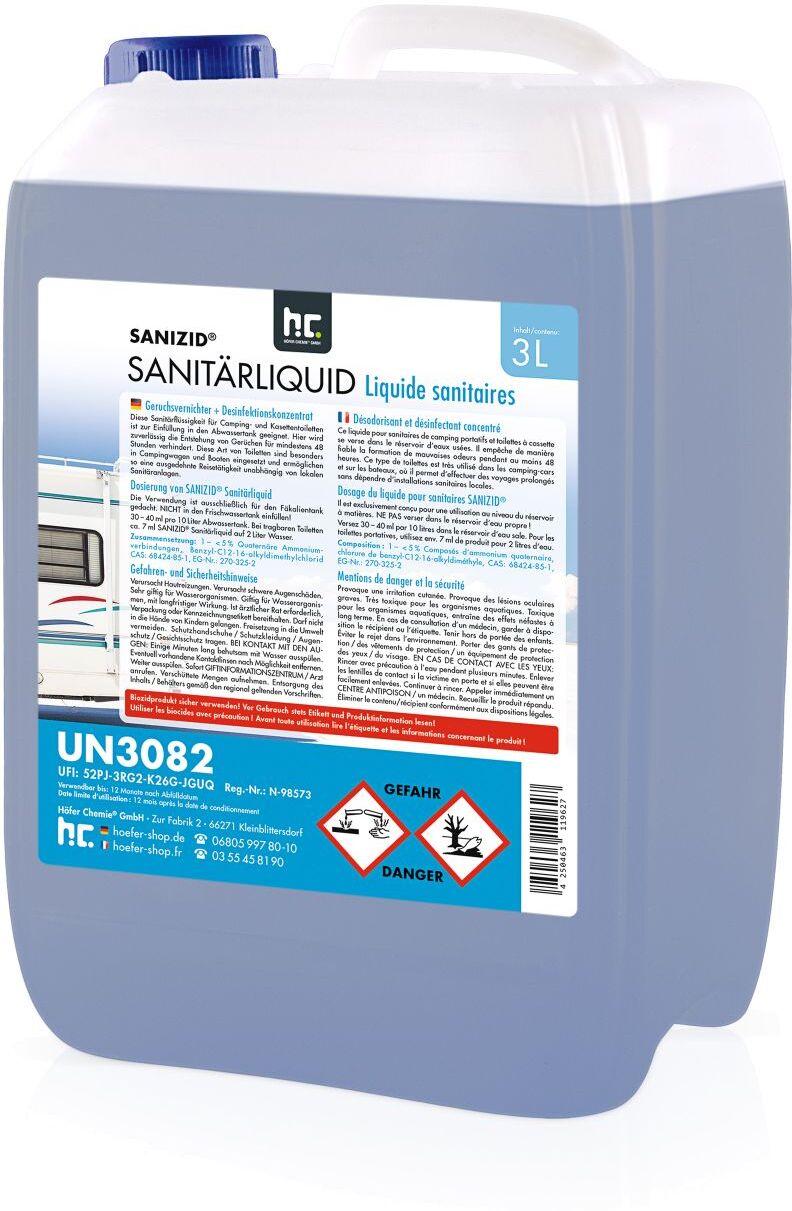 Sanizid 6 l Additif sanitaire pour réservoir à matières (2 x 3 l)