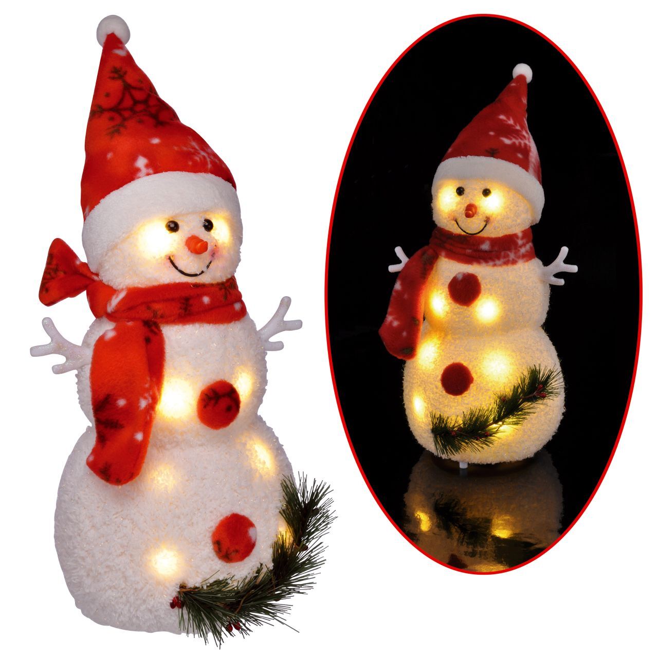 Höfer Chemie Bonhomme de neige LED décoratif - différentes tailles (42 cm)