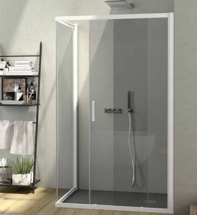 CSA Box Doccia Altea Shower Box A.FS+L 120x90 Porte Coulissante  - Stampato C - Argento Satinat