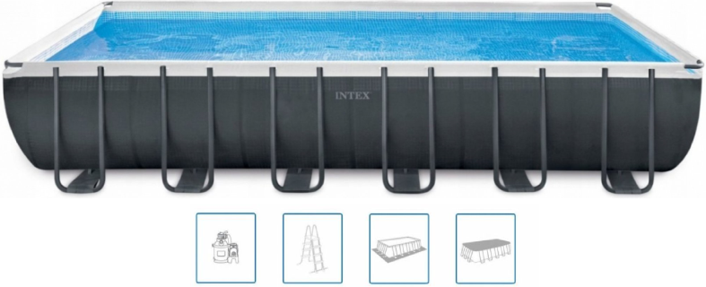 INTEX Ultra Rectangular Frame Pools Set Piscine 975 x 488 x 132 cm 26374GN