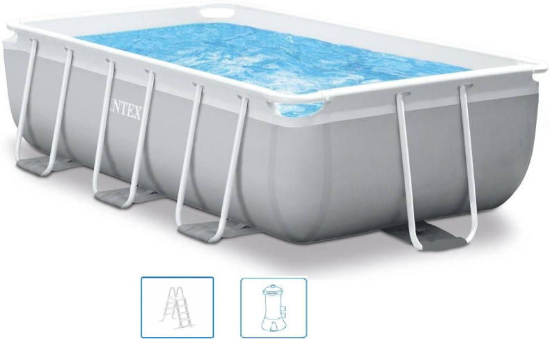 INTEX Prism Frame Rectangular Premium Pools Piscine 300 x175 x 80 cm filtration 26784NP