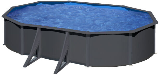 GRE Piscine acier Gré ovale Louko 6,34 x 3,99 x H.122 cm - Filtre à sable