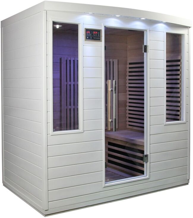 Sauna infrarouge blanc panneaux carbone 3100W 4 places - SNÖ