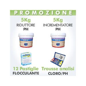 Piscine Italia Kit Regolazione Ph Piscina + Trousse Di Analisi Del Cloro/ph