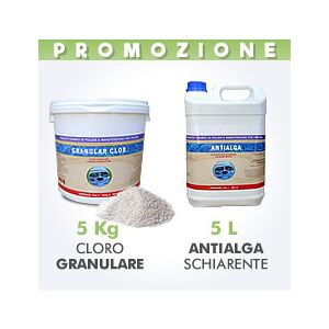 Piscine Italia 5 Kg Cloro Granulare + 5 L Antialga