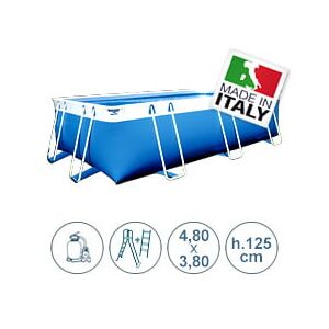 Piscine Italia Piscina Fuori Terra Con Tubolari Laguna Basic 4,80x3,80 M - H.125 Cm