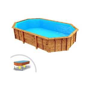 Piscine Italia Piscina In Legno Indipendente Ottagonale Riva 490 Liner Sabbia