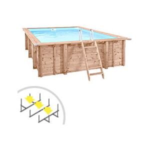 Piscine Italia Piscina In Legno Rettangolare Indipendente Riva Carre 6x4 Liner Sabbia