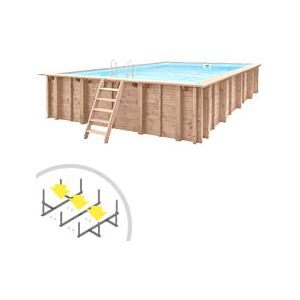 Piscine Italia Piscina In Legno Rettangolare Autoportante Riva Carre 8x5 Liner Sabbia