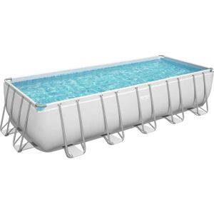 Bestway Piscina Fuori Terra con Telaio Portante Piscina Esterna da Giardino in PVC Rettangolare 640x274 cm con Pompa Filtrante - 56128 Power Steel