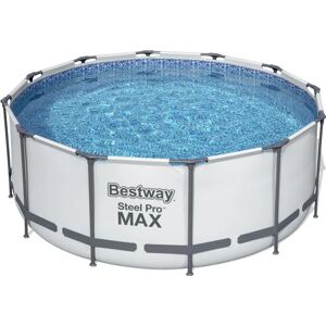 Bestway Piscina Fuori Terra con Telaio Portante Piscina Esterna da Giardino in PVC triplice strato Rotonda Ø 366x122h cm con Pompa Filtro da 2.006 Lt/h - 56420 Steel Pro Max