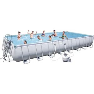 Bestway Piscina Fuori Terra con Telaio Portante Piscina Esterna da Giardino Rettangolare 956x488x132 cm con Pompa Filtrante - 56623