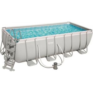 Bestway Piscina Fuori Terra con Telaio Portante Piscina Esterna da Giardino in PVC triplice strato Rettangolare 488x244xh122h cm con Pompa Filtro da 3.028 Lt/h - 56670 Power Steel