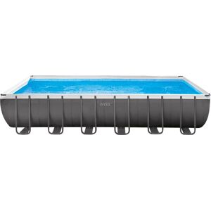 Intex Piscina Fuori Terra con Telaio Portante Piscina Esterna da Giardino in PVC triplice strato Rettangolare 732x366x132h cm con Pompa a Sabbia da 7.900 Lt/h - 26364 Ultra XTR Frame