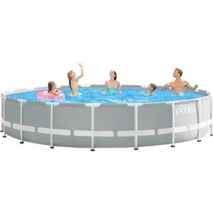 Intex Piscina Fuori Terra con Telaio Portante Piscina Esterna da Giardino Rotonda ø 610×132 cm con Pompa Filtro - 26756 Prism Frame