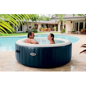 Intex Piscina Fuori Terra Idromassaggio Gonfiabile da Esterno SPA 4 Posti Piscina per Giardino in PVC Ø 196x71h cm con Pompa Filtro da 1.741 Lt/h - 28430 Purespa Plus Bubble Massage