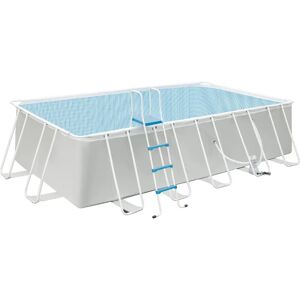 Vivagarden Piscina Fuori Terra con Telaio in Acciaio e PVC Rinforzato con Filtro 580x310x122cm colore Grigio Chiaro