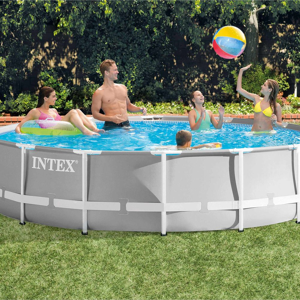 Intex Piscina Rotonda Prisma Frame 427x107 Cm Con Pompa Filtro