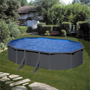 Fuori Gre Piscina Louko Acciaio Grigio Antracite 527 Cm X 327 Cm X 122 Cm