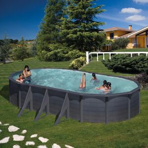 GRE Piscina fuori terra rigida  KIT730GF L int 7.3 m x 3.75 m  H 1.2 m