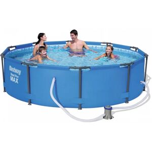 Bestway Piscina Fuori Terra Tubolare  Steel Pro Max 305x76 cm con Pompa Filtro a Cartuccia 1.249 litri/ora