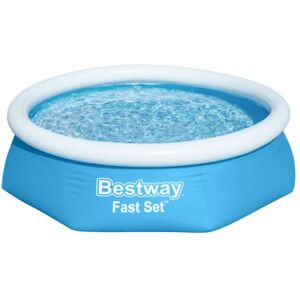 Bestway Fast Set 57450 piscina fuori terra Piscina con bordi/gonfiabile Piscina rotonda Blu, Bianco (57450)