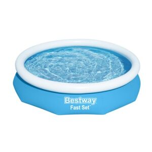 Bestway Fast Set 57456 piscina fuori terra Piscina con bordi/gonfiabile Piscina rotonda Blu, Bianco (57456)