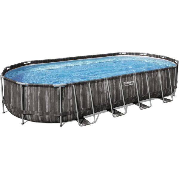 bestway piscina fuori terra rigida da giardino piscina esterna ovale 732x366xh122 cm con pompa filtro - 5611t