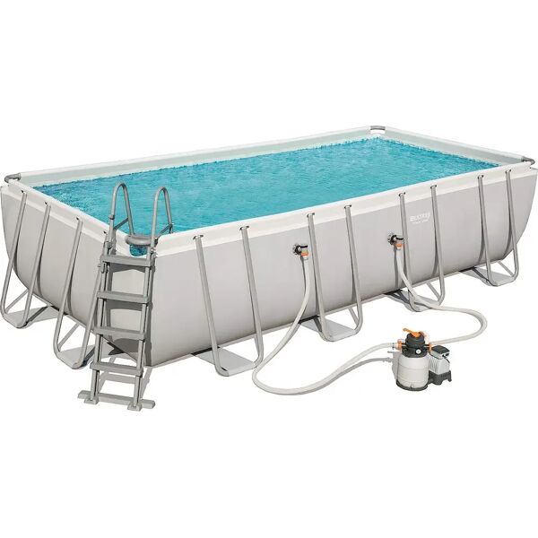 bestway piscina fuori terra con telaio portante piscina esterna da giardino in pvc triplice strato rettangolare 549x274x122h cm con pompa filtro da 3.785 lt/h - 56466 power steel