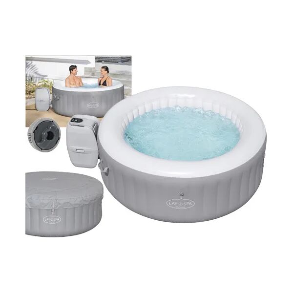 bestway piscina fuori terra idromassaggio gonfiabile da esterno spa 4 posti piscina per giardino ø180 cm - 60035 st.lucia airjet lay-z-spa