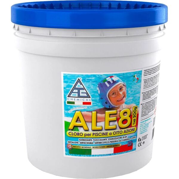 cag chemical cloro 8 funzioni per piscina pastiglie da gr 200 kg.5 - ale8p200