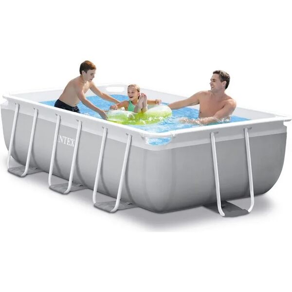 intex piscina fuori terra con telaio portante piscina esterna da giardino in pvc triplice strato rettangolare 300x175x80h cm con pompa filtro da 2.006 lt/h - 26784 frame prisma