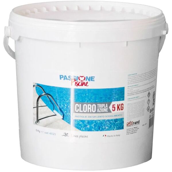 passione piscine cloro in pastiglie tripla azione 200 gr x 5 kg per piscina - pp48323