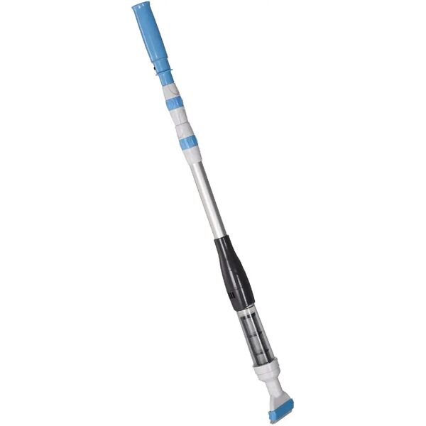 vivagarden aspirapolvere per piscina portatile cordless con asta a 3 livelli ø6x106-162 cm colore blu e bianco