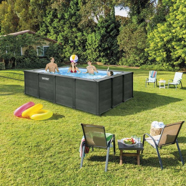 fuori intex piscina rettangolare graphite 400x300x124 cm