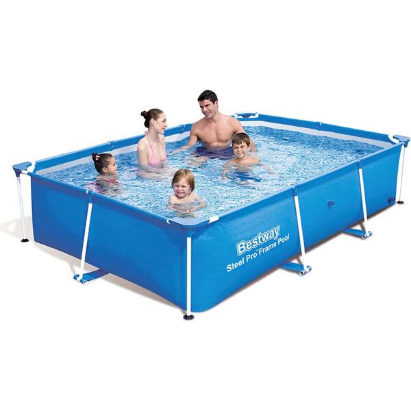 bestway 56403 piscina fuori terra con telaio portante piscina esterna da giardino in pvc triplice strato rettangolare 259x170x61h cm - 56403 steel pro