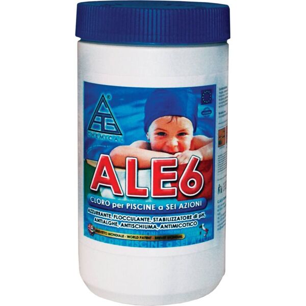 chemical ale6 5 cloro per piscine in pasticche pastiglie multifunzione antialghe flocculante antimicotico 200 gr confezione 5 kg - ale6