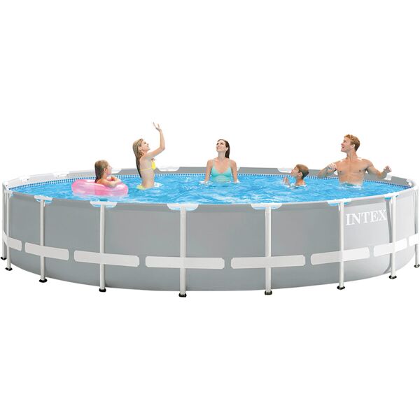 intex 26756 piscina fuori terra con telaio portante piscina esterna da giardino rotonda Ø 610×132 cm con pompa filtro - 26756 prism frame